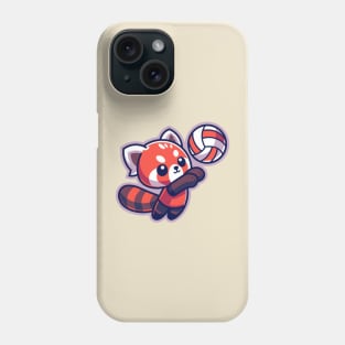 Cute Red Panda Volleyball Player Phone Case