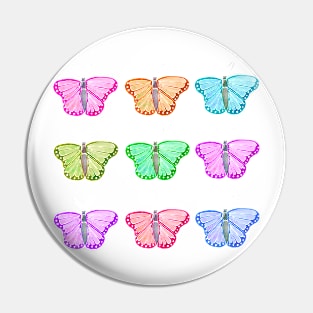 Rainbow Watercolor Butterfly Pattern Pin