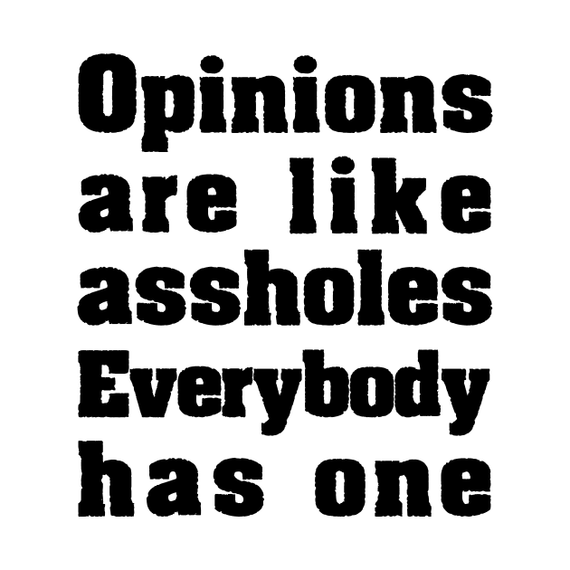 Opinions are like assholes. by hipop