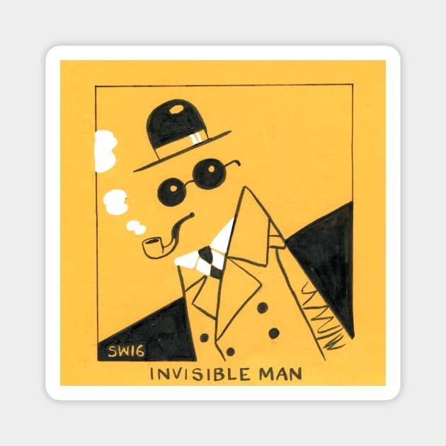 Retro Invisible Man Magnet by washburnillustration