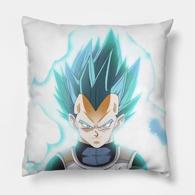 blue Vegeta Hot Coffee Pillow by phxaz