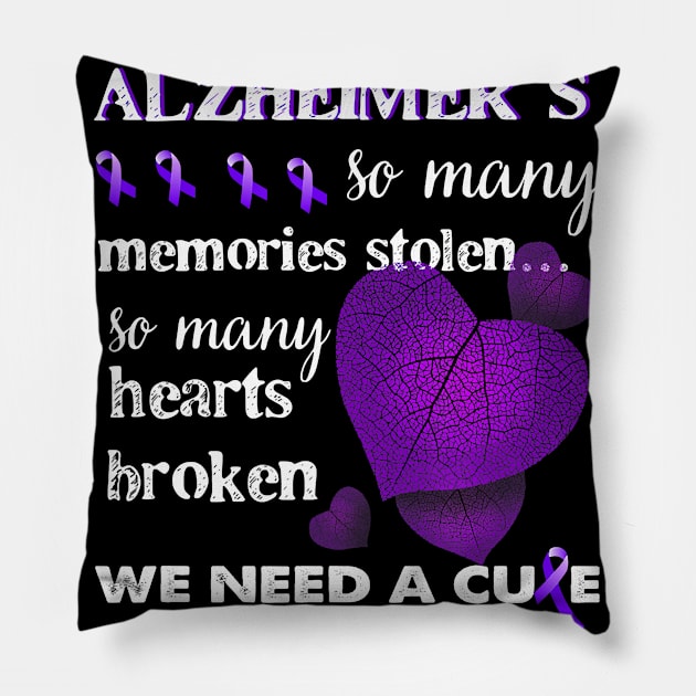 SO MANY MEMORIES STOLEN LEAVES ALZHEIMER AWARENESS Gift Pillow by thuylinh8