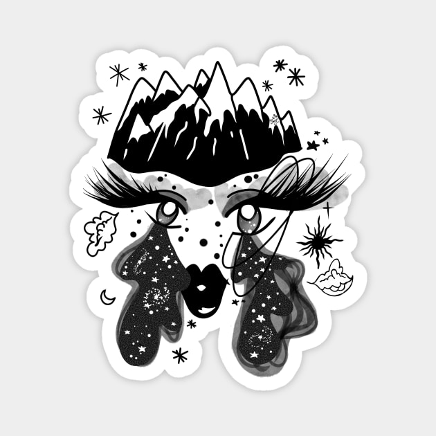 Mother nature crying Magnet by vswizzart