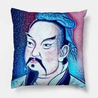 Sun Tzu Snowy Portrait | Sun Tzu Artwork 13 Pillow