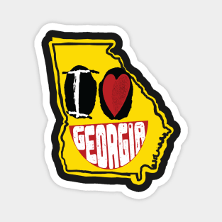 I Love Georgia Smiling Happy Face Magnet