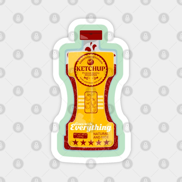 Ketchup Bottle Vector Food Art Magnet by mailboxdisco