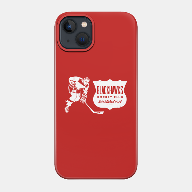 Vintage Hockey - Chicago Blackhawks (White Blackhawks Wordmark) - Chicago Blackhawks - Phone Case
