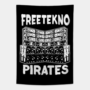 Tekno Pirates Techno Raver Soundsystem Tapestry