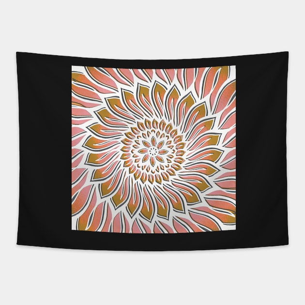 Floral Lagoon Mandala - Intricate Digital Illustration - Colorful Vibrant and Eye-catching Design for printing on t-shirts, wall art, pillows, phone cases, mugs, tote bags, notebooks and more Tapestry by cherdoodles