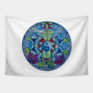 Free-hand Tao mandala angel Tapestry