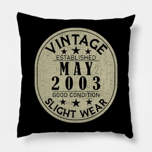 Vintage Established May 2003 - Good Condition Slight Wear Pillow