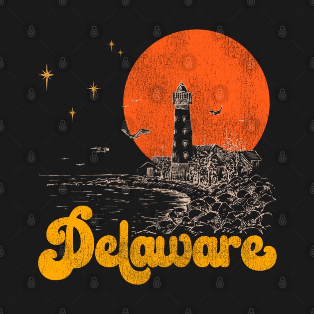 Vintage State of Delaware Mid Century Distressed Aesthetic by darklordpug