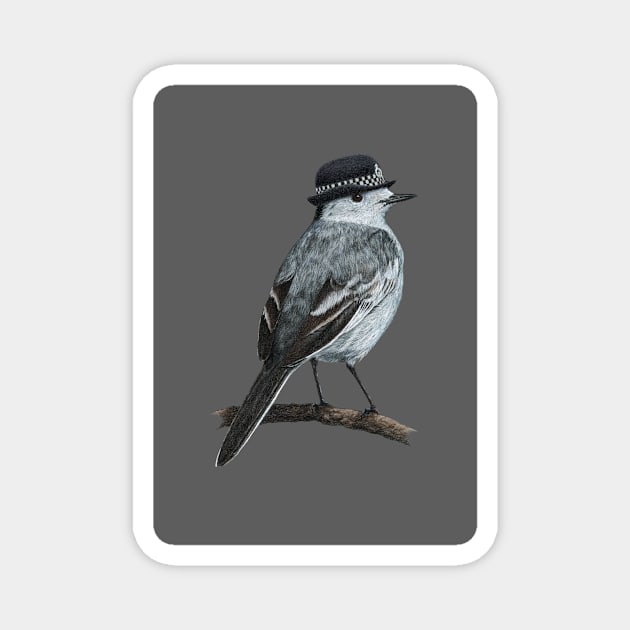 White wagtail Magnet by Mikhail Vedernikov