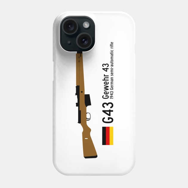 G43 German Gewehr 43 historical 1943 German semi-automatic rifle black Phone Case by FOGSJ