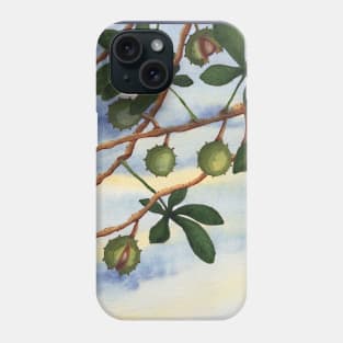 CHESTNUT TREE TREES CHESTNUTS LEAVES AUTUMN FALL Phone Case