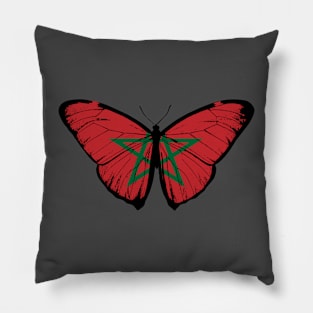 Vintage Morocco Butterfly Moth | Pray For Morocco and Stand with Morocco Pillow