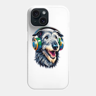 Irish Wolfhound Smiling DJ in Bold Japanese Art Phone Case