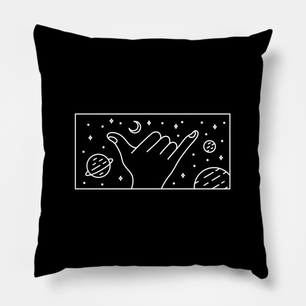 Hand in Space 3 Pillow by VEKTORKITA