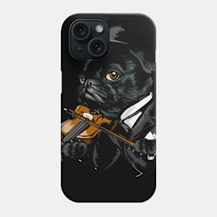 Classic black of dog play with guitar T-shirt Phone Case