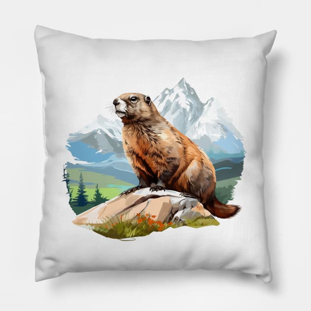 Marmot Pillow by zooleisurelife