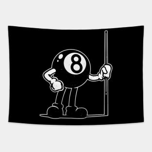 Billiards Cue Sports 8-Ball vintage Cartoon Tapestry