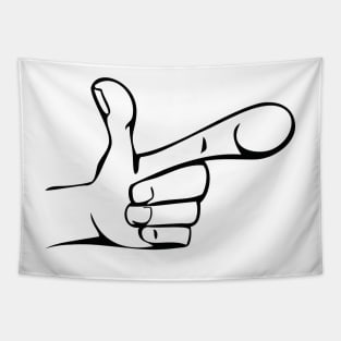 Cartoon Hand Pointing Tapestry