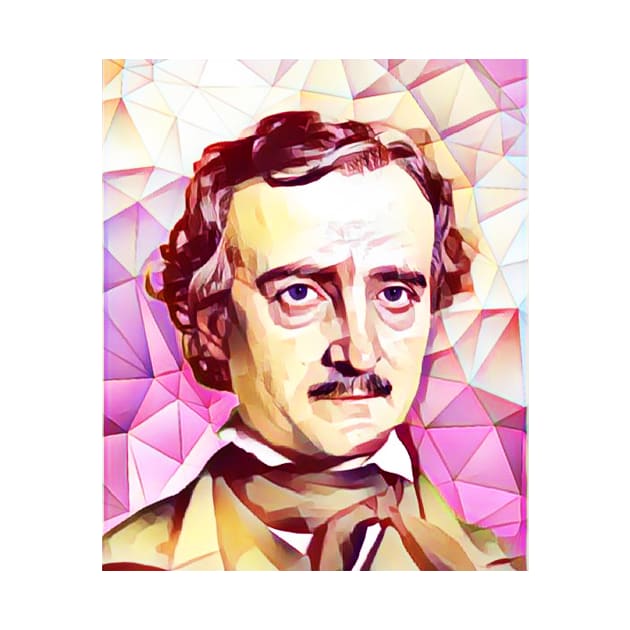 Edgar Allan Poe Pink Portrait | Edgar Allan Poe Artwork 13 by JustLit