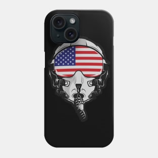 Fighter Pilot Helmet US Flag Phone Case