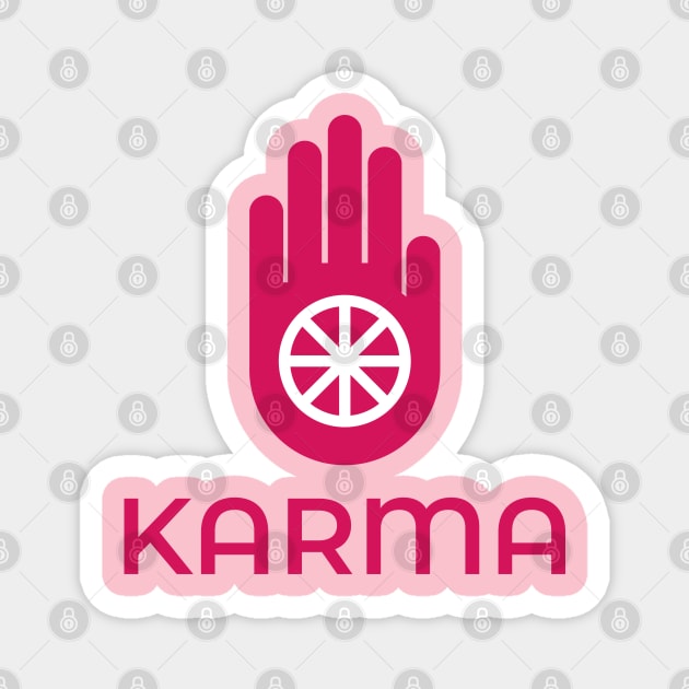 Karma Pink Hand Design. Magnet by Hotshots