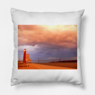 rain approaching. Rio Tejo. Lisboa Pillow