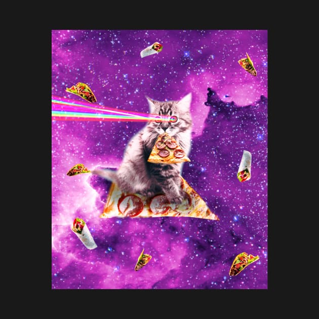 Outer Space Pizza Cat - Rainbow Laser, Taco, Burrito by Random Galaxy