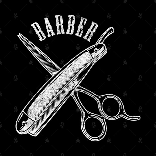 Barber Tools Vintage Classic Barber Retro Distressed by TheVintageChaosCo.