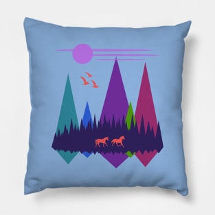 Two Horses Pillow