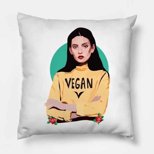 Vegan Chick Pillow by annamckay