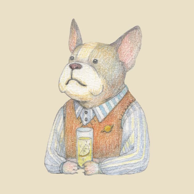 French bulldog and Gin tonic by hahaha.creative