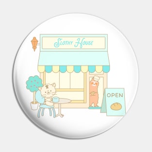 Cats, sloths, and bakery Pin