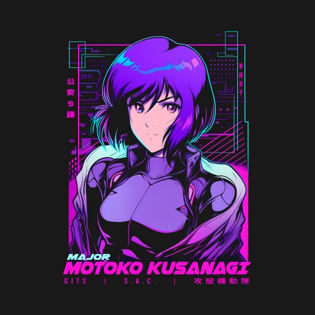 Vaporwave Ghost In The Shell by NeonOverdrive