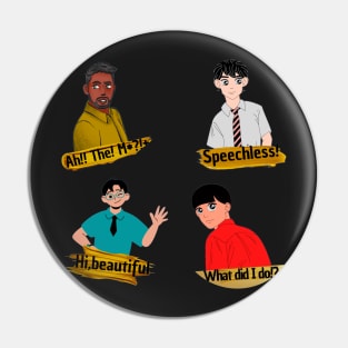 men with expressive notes each with a different expression Pin