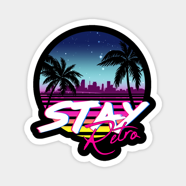 Stay Retro - Miami Vice Vaporwave Nights Magnet by forge22