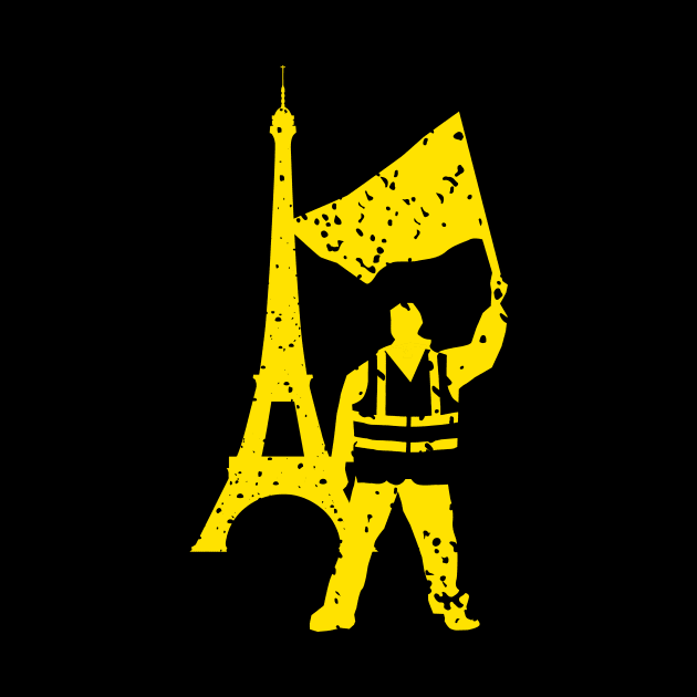 Yellow Vest Protester with Eiffel Tower by jazzworldquest