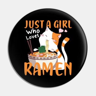 Love Kawaii Ramen Noodle Soup Cat Japan Gift Pin