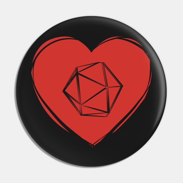 Fantasy Dice Heart Pin by SubtleSplit
