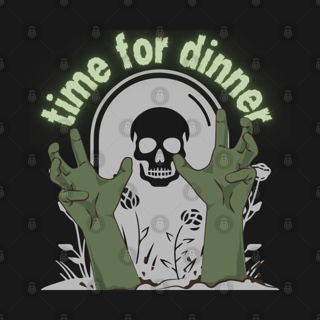 Time for dinner zombie grave tombstone by Frolic and Larks