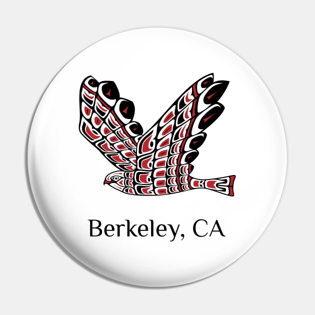 Berkeley, California Red Tailed Hawk Native American Indian Pin by twizzler3b