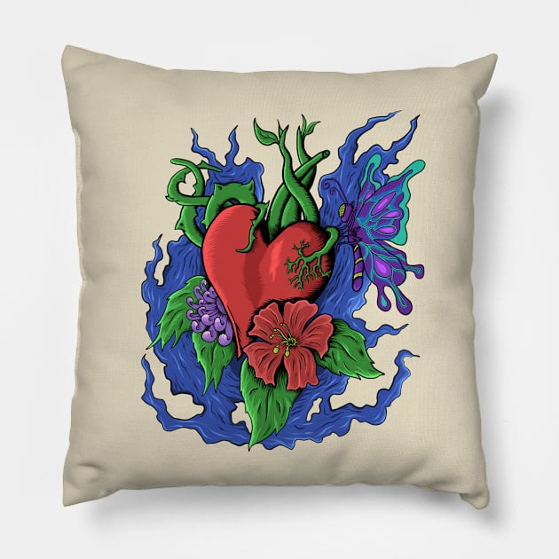 garden heart Pillow by artza92