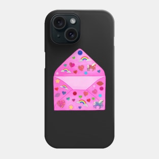 Pink Sparkly Sticker Envelope Phone Case