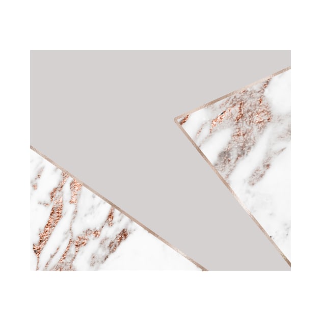 Geometric grey - rose gold marble by marbleco