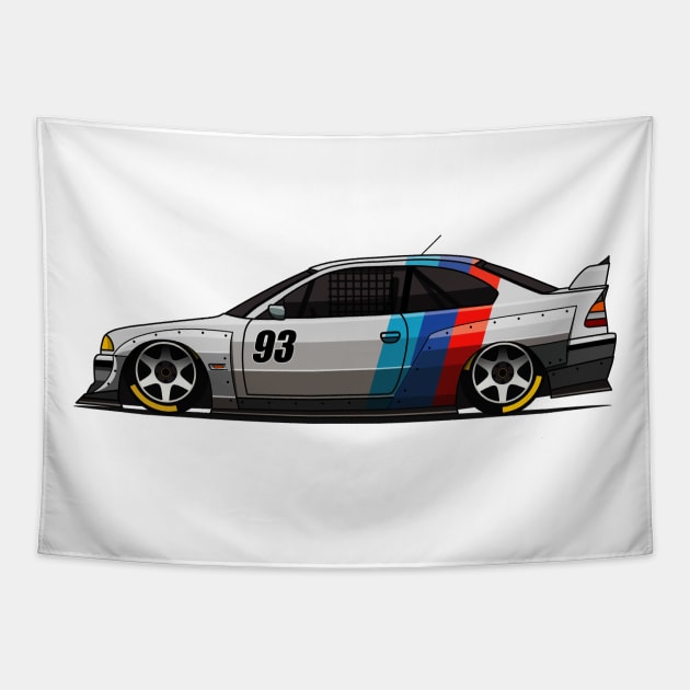 90's Race Car Tapestry by Sticker Box