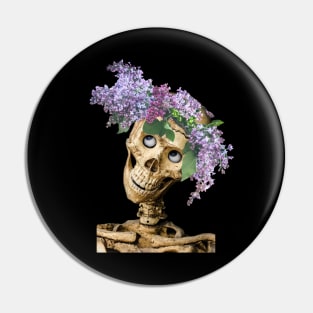 Coy Skull for Halloween Pin