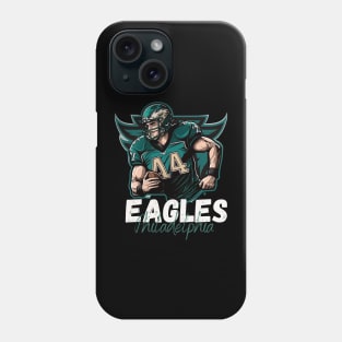 Philadelphia eagles football player graphic design cartoon style artwork Phone Case